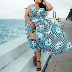 V-Neck Ruched-Waist Maxi Dress